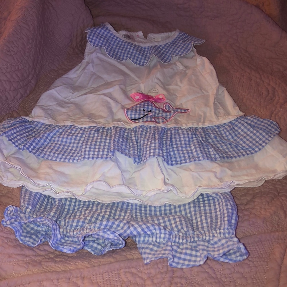 Toddler smocked 2 piece outfit size 18 mon